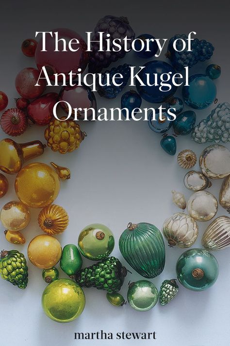 The History of Antique Kugel Christmas Ornaments | The silvery, shining glass of a Victorian kugel ornament is a mirror onto the past.  Hold one in your hand and you can imagine it on an old-fashioned Christmas tree.  Read all about the history of these beautiful ornaments here.  #christmas #vintageornaments #marthastewart Kugel Christmas Ornaments, Antique Ornament Christmas Tree, Kugel Ornaments, Old Fashion Christmas Tree, Antique Ornaments, Antique Christmas Tree, Christmas Primitive Crafts, Christmas Traditional, Christmas History