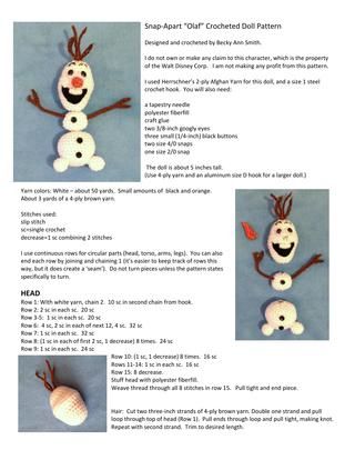 Crochet Olaf, Crochet Toys Free Patterns, Crochet Toys Free, Crochet Disney, Steel Crochet Hooks, Crochet Decrease, Christmas Crochet Patterns, Yarn Projects, Crochet Doll Pattern