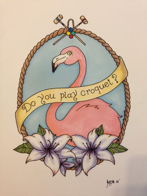 Do you play croquet? Alice in wonderland flamingo tattoo Flamingo Tattoo, Tattoo Design, User Profile, Get Inspired, Alice In Wonderland, Flamingo, Deviantart, Pink, Design