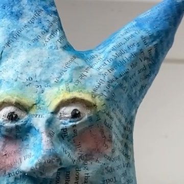 ✮✮lane✮✮ on Instagram: "not fully done yet.. • • • • #papermakingart #papermache #star #artistsoninstagram #artist #painting #blue #trueblue #makeup #stopmotion #jewelry #spiral" Paper Mache Stars, Paper Mache Star, Papier Mache Wall Art, Installation Art Ideas Diy, Spiral Makeup, Star Mask, Sun Mask, Shabby Chic Wardrobe, Chic Wardrobe