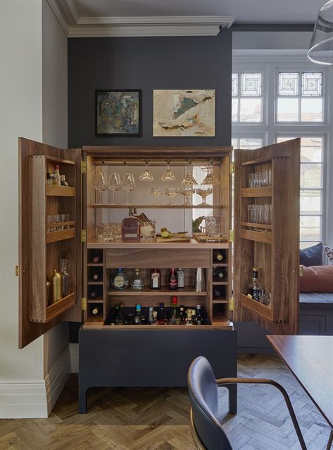 Gin Cabinet, Nathan Drinks Cabinet, Bespoke Drinks Cabinet, Cocktail Cupboard Drinks Cabinet, Gplan Drinks Cabinet, Small Secretary Desk, Small Home Bar Ideas, Home Mini Bar, Small Bars For Home