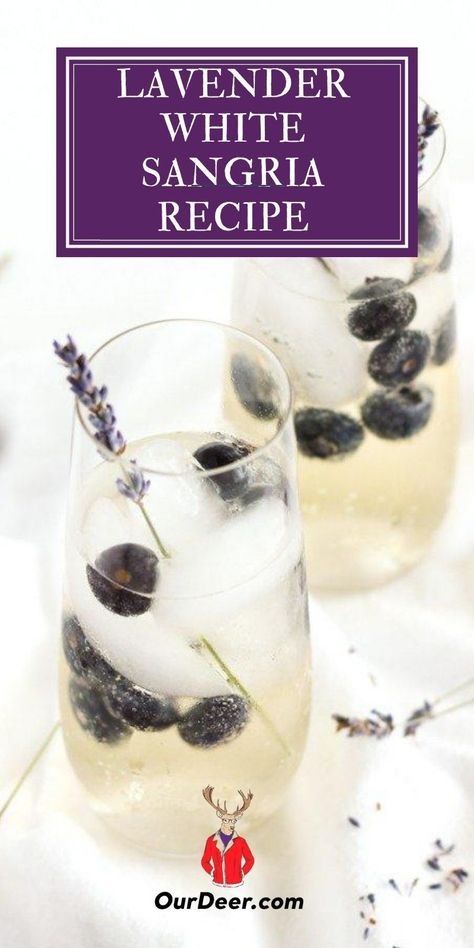 Lavender Wine Recipe, Lavender Sangria, Lemonade Sangria, White Wine Sangria Recipe, Wine Walk, White Sangria Recipe, Fruit Sangria, Lavender Cocktail, White Wine Sangria