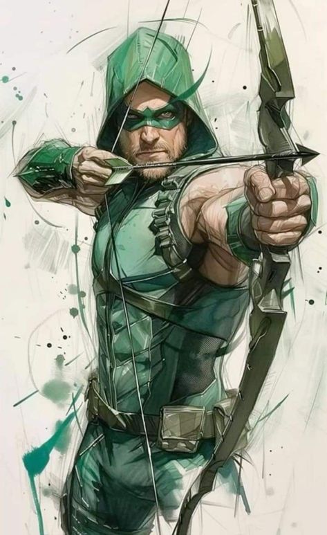 Green Arrow Drawing, Arrow Artwork, Green Arrow Comics, The Green Arrow, Arrow Art, Arrow Drawing, Wallpaper For Phone, Dc Comics Wallpaper, Dc Comics Heroes