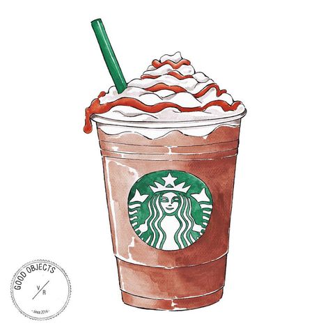 Good Objects Illustration on Instagram: “Good objects - Caramel frappuccino! #butfirstcoffee #starbucks #frappuccino @starbucks @frappuccino #goodobjects #illustration” Starbucks Drawing, Coffee Pic, Good Objects, Objects Illustration, Frappuccino Starbucks, Starbucks Wallpaper, Starbucks Art, Café Starbucks, Caramel Frappuccino