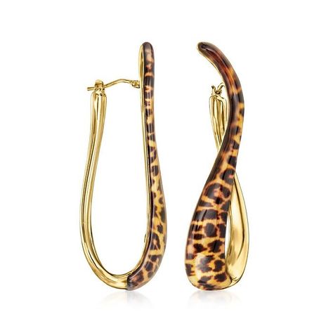 Ross Simons Italian Leopard-Print Enamel Twisted Hoop Earrings Leopard Print Jewelry, Animal Print Jewelry, Leopard Print Accessories, Jewelry Presentation, Black Onyx Jewelry, Dream Bag, Twisted Hoop Earrings, Accessories Ear, Mob Wife