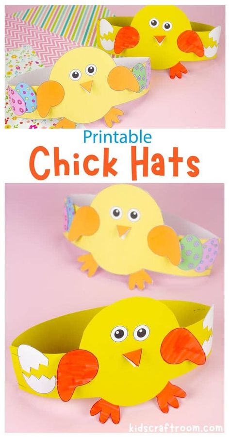 Preschool Easter Chick Craft, Bunny Rabbit Crafts, Easter Chick Craft, Preschool Easter, Winter Crafts Preschool, Easter Headbands, Rabbit Crafts, Headband Crafts, Kids Craft Room