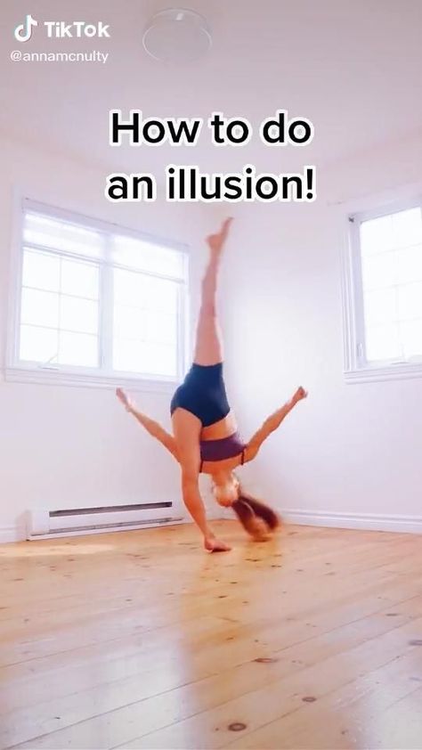 How To Do A Illusion, How To Do An Illusion In Dance, Begginer Gymnastics Moves, Acrobatics For Beginners, Illusion Dance Move, Beginner Gymnastics Moves, How To Do An Illusion Gymnastics, How To Do Gymnastics For Beginners, How To Get Your Needle