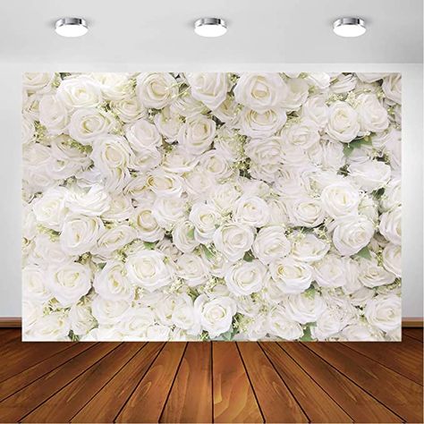 Amazon.com : Avezano White Flower Backdrop for Party Photoshoot Wedding Floral Wall Bridal Shower Party Decoration Photography Background White Rose Florals Backdrops Portrait Photographic Studio (7x5ft) : Electronics White Flower Backdrop, Wedding Floral Wall, Flower Backdrop Wedding, Decoration Photography, Party Fotos, Valentinstag Party, White Rose Flower, Photoshoot Wedding, Party Photoshoot