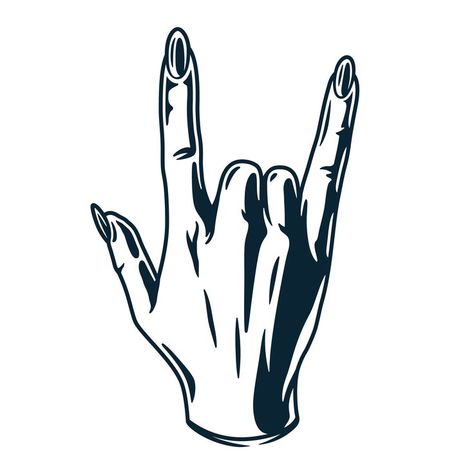 Rock On Hand Drawing, Rock N Roll Nails, Rock Hand Sign, Rock And Roll Sign, Nail Finger, Zentangle Inspiration, Rock Sign, Rock Tattoo, Tech Business