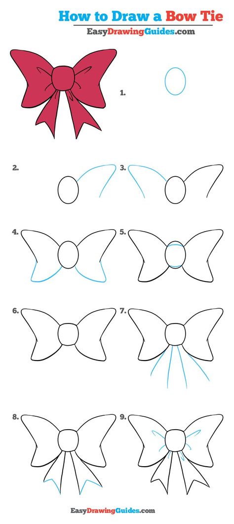 Learn How to Draw a Bow Tie: Easy Step-by-Step Drawing Tutorial for Kids and Beginners. #BowTie #drawingtutorial #easydrawing See the full tutorial at https://easydrawingguides.com/draw-bow-tie-really-easy-drawing-tutorial/. Draw A Bow, Tie Tutorial, Tie Drawing, Cartoon Bow, Arte Doodle, Easy Drawings For Beginners, Cartoon Drawing Tutorial, Easy Drawing Tutorial, Drawing Tutorials For Kids