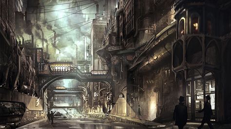 Steampunk Revue: Lantern City Concept Art Environments Art, Steampunk Background, Steampunk City, Steampunk Artwork, Art Steampunk, World Of Tomorrow, Victorian Steampunk, Steampunk Art, City Landscape