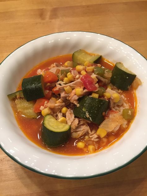 Calabacita (chicken and squash soup) – Flawed Perfection Calabaza Recipe, Chicken And Squash, Soup Recipes Healthy Low Calories, Calabacitas Recipe, Southwestern Chicken Soup, Chicken Squash, Mexican Soup Recipes, Mexican Side Dishes, Chicken And Cabbage