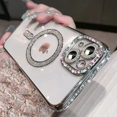 Luxury Crystal Diamond Clear Case For iPhone 15 11 12 13 14 Pro Max Plus Bling Sparkly Magsafe Magnetic Wireless Charging Cover https://melaninvariations.shop/products/luxury-crystal-diamond-clear-case-for-iphone-15-11-12-13-14-pro-max-plus-bling-sparkly-magsafe-magnetic-wireless-charging-cover Melanin Variations #Hot Crystal Phone Case, Apple Model, Mini Accessories, Transparent Phone Case, Diamond Glitter, Design Del Prodotto, Coque Iphone, Diamond Crystal, Clear Cases