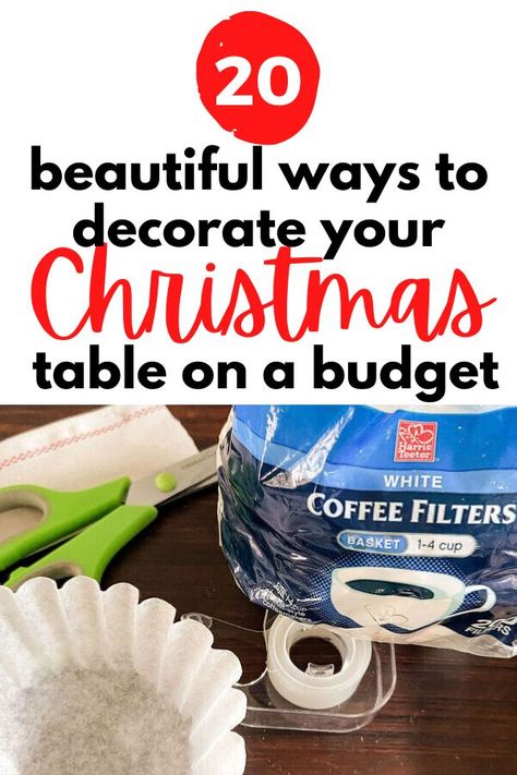 Decorate on a budget this Holiday with these easy dollar store or repurposed Christmas decorations. Quick Christmas centerpieces to make your dining room festive and bring on the Holiday cheer. Inexpensive Christmas Table Centerpieces, Diy Christmas Centerpieces For Table Dollar Store Cheap, Cheap Christmas Table Centerpieces, Easy Christmas Centerpieces Cheap, Diy Christmas Centerpieces For Table, Christmas Table Centerpieces Diy, Christmas Centerpieces Cheap, Evergreen Candle, Wooden Box Centerpiece