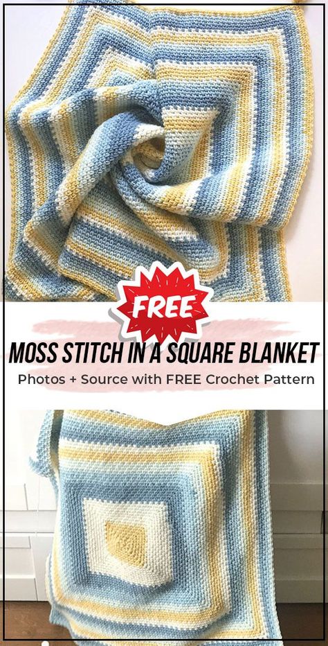 crochet Moss Stitch in a Square Blanket free pattern #Blanket #crochet#freecrochetpattern via @shareapattern.com Crochet Moss Stitch, Moss Pattern, Linus Blanket, Pillows Crochet, Crochet Moss, Blanket Squares, Crocheted Afghans, Blankets Crochet, Crocheted Blankets