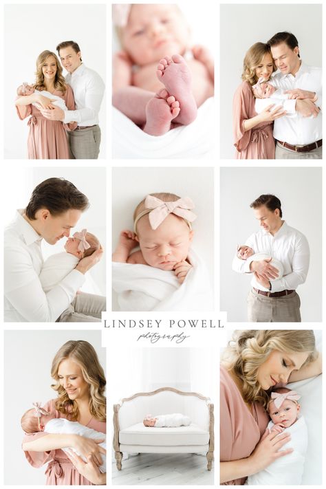 Traditional Newborn Photography, Formal Newborn Family Photos, Baby Girl Newborn Family Shoot, Family Newborn Photography Studio, Newborn Lifestyle Poses, Family Photo Outfits Newborn, Studio Newborn Family Photos, Lifestyle Newborn Family