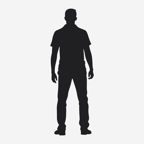 Man standing silhouette vector design | Premium Vector #Freepik #vector #man #art #design #illustration Man Standing Silhouette, Person Walking Silhouette, Man Silouhette, Standing Silhouette, Men With Cap, Walking Silhouette, Man Looking Up, Man Silhouette, Walking Man