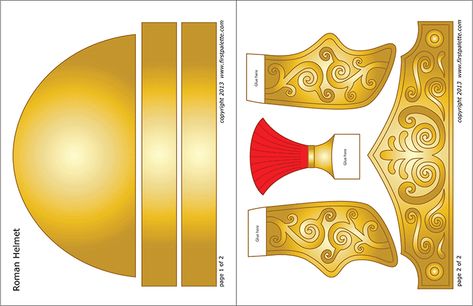 Roman Imperial Helmet Templates | Free Printable Templates & Coloring Pages | FirstPalette.com Roman Gladiator Helmet, Roman Soldier Costume, Roman Soldier Helmet, Centurion Helmet, Helmet Template, Imperiul Roman, Roman Helmet, Gladiator Helmet, Helmet Of Salvation