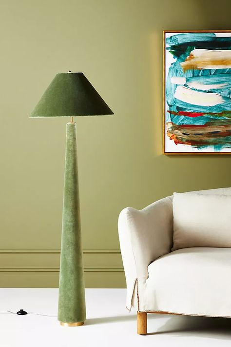 Green Floor Lamp, Green Floor, House Remodel, Modern Floor Lamps, Unique Lamps, Electrical Outlets, A Living Room, Unique Lighting, Design Thinking