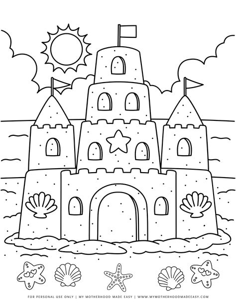 Summer Coloring Pages For Kids, Summer Coloring Sheets, Beach Coloring Pages, Summer Coloring, Summer Printables, Paw Patrol Coloring Pages, Summer Preschool, Summer Coloring Pages, Family Coloring