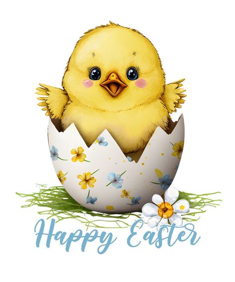 Happy Easter Chick 100% Cotton Small Fabric Panel Square - Etsy Italia Rabbit Png, Easter Paintings, Vintage Easter Cards, Fabric Panel Quilts, Bunny Png, Easter Wallpaper, Easter Images, Easter Pictures, Easter Chick