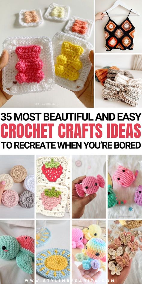 crochet patterns Easy Crochet Crafts, Crochet Crafts Ideas, Crochet When Bored, Crochet Small Projects, Geeky Crochet Patterns, What To Crochet, Diy Crochet Patterns, Crochet Toys Free, Crafts Crochet