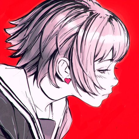 iPad sketch Ipad Sketch, Kuvshinov Ilya, A Drawing, Short Hair, Ipad, Sketch, Red, Hair