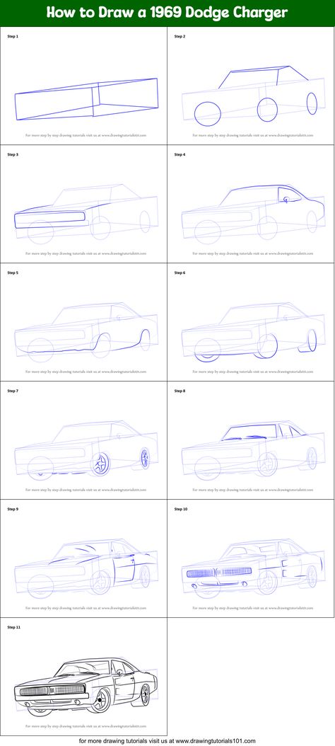 Dodge Challenger Drawing, Challenger Drawing, Car Dodge, 1969 Dodge Charger, Drawing Sheet, Learn Drawing, Dodge Challenger, Drawing Challenge, Step By Step Drawing