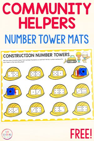 250+ Free Printables and Activities for Kids Community Helpers Math Activities, Community Helpers Centers, Community Helpers Math, Community Helpers Kindergarten, Community Helpers Activities, Community Helpers Preschool Activities, Preschool Construction, September Preschool, Community Helpers Theme