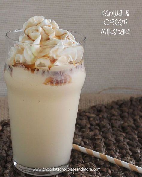 Kahlua and Cream Milkshake-for adults only! Kahlua And Cream, Chocolate Milkshake, Milkshake Recipes, Chocolate Chocolate, Alcohol Drink Recipes, Smoothie Shakes, Frozen Drinks, Party Desserts, Alcohol Recipes