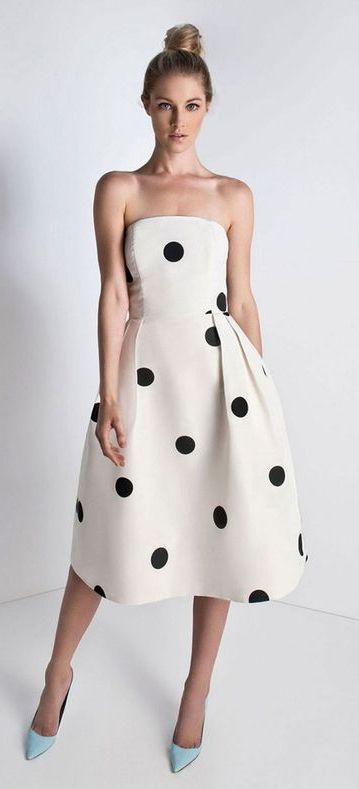 Mini Robes, Looks Style, Polka Dot Dress, Dot Dress, Dress To Impress, Strapless Dress, Polka Dot, Short Dresses, Party Dress