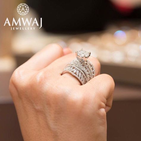 That's what we call a diamond ring that "stands out"   هذا مانسميه بالخاتم الماسي الرائع من أمواج    #bride #thebrideshow #thebrideshowdubai #february #jewelry #exclusive #simplyabudhabi #mydubai #middleeast #doha #luxury #uae #abudhabi #ksa #love #diamonds #bahrain #beauty #wedding #family #women #qatar #dubai #style #wedding #saudiarabia  #gift #vip Aesthetic Engagement Ring, Engagement Ring Non Traditional, Necklace Women Gold, Women Gold Chain, Aesthetic Engagement, Women's Wedding Bands, Luxury Wedding Rings, Women Tips, Gold Chain Design