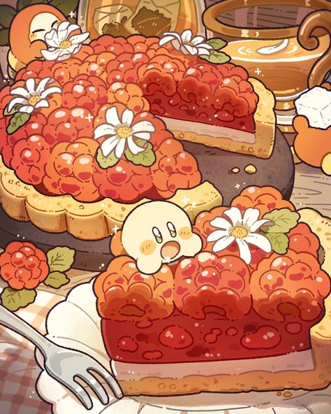 Kirby Art Nintendo, Kirby Pokemon, Kirby Games, Kirby Character, Kirby Art, Cute Food Drawings, Cute Food Art, Cute Animal Drawings Kawaii, Cute Wallpaper For Phone