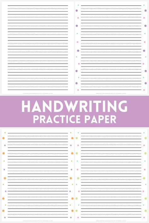 Download these free printable handwriting practice paper templates! Perfect for kindergarteners learning to write. This blank lined paper is great for practicing letters, words, and more. Printable Handwriting Practice Sheets, Improve Handwriting Worksheets, Calligraphy Practice Sheets Free, Blank Lined Paper, Handwriting Exercises, Notebook Paper Template, Penmanship Practice, Handwriting Practice Paper, Free Writing Paper