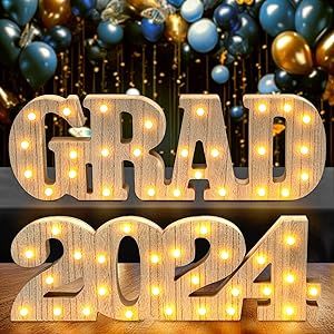 2024 Sign, 2024 Party, Table Ornaments, Graduation Party Decorations, Graduation 2024, 2024 Ideas, Light Up Letters, Marquee Lights, 2024 Graduation