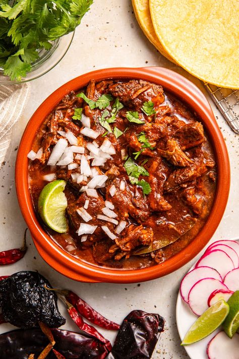 Birria is a flavorful dish loaded with fall-apart tender beef that's braised in a fragrant broth. Enjoy as a stew or make tasty Birria Tacos! Mexican Birria Tacos, Quesa Birria, Mexican Birria, Beef Birria Recipe, Taco Beef, Birria Recipe, Beef Birria, South American Recipes, Birria Tacos