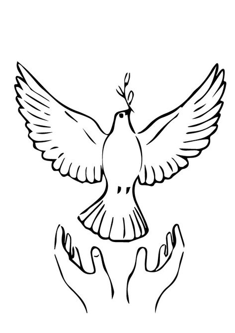 Dove Outline, Dove Drawing, Best Coloring Pages, Bird Coloring Pages, Celtic Tattoos, Peace Dove, Skull Tattoos, Lion Tattoo, Bird Drawings