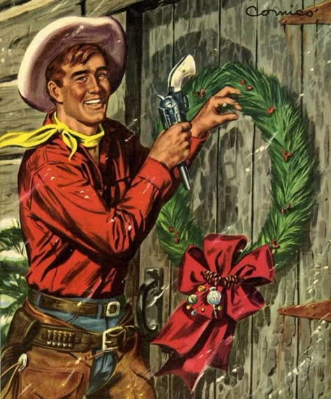 Cowboy X-Mas Texas Christmas, To My Father, Prim Christmas, Vintage Christmas Images, Cowboy Christmas, Old Spice, Western Christmas, Vintage Cowboy, Christmas Past