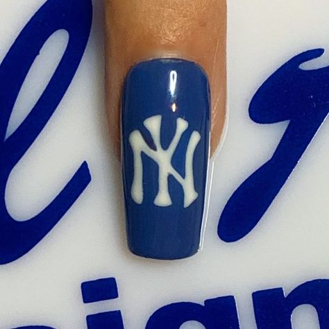 Yankees Nails, Ny Nails, Urban Nails, Nyc Nails, Mens Nails, Shellac Nails, Teen Birthday, New Location, See You Soon