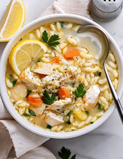 Warm up with a comforting bowl of Instant Pot Lemon Chicken Orzo Soup, a harmonious mix of tender chicken, tangy lemon, and delicate orzo, all coming Lemon Chicken Soup With Orzo Joy Bauer, Lemon Chicken Orzo Soup With Kale, Chicken And Lentils Instant Pot, Instant Pot Chicken Orzo, Homemade Lentil Soup, Instant Pot Lemon Chicken, Lentils Instant Pot, Best Lentil Soup Recipe, Chicken Bacon Recipes