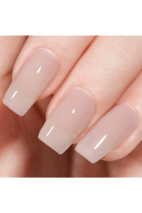 AILLSA Jelly Gel Nail Polish - Sheer Grey Gel Polish Nude Translucent Soak Off U V Gel Polish Neutral Color Nail Gel Polish for Nail Art Manicure DIY at Home 0.51 Fl Oz /GB46 Jelly Nude Nails, Gel Nails For Spring, French Manicure At Home, Grey Gel Nails, Nude Gel Polish, Jelly Gel Nail Polish, Nail Art French, Gel Nails At Home, Nude Nail Polish