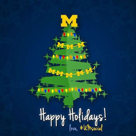 From our Big House to yours! May all of your celebrations be aMazing. #goblue #umsocial #myumich #wolverines #michigan Christmas Card Diy, Michigan Crafts, Michigan Christmas, Michigan Go Blue, Michigan Girl, Maize And Blue, University Of Michigan Wolverines, Michigan Wolverines Football, Michigan Football