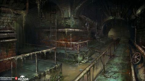 Sewers Island Concept Art, Metro 2033, Concept Art World, Horror Themes, Dark City, Call Of Cthulhu, Game Concept Art, Post Apocalypse, Island Design