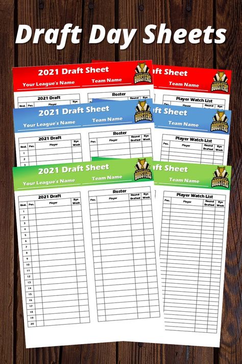 Show up to your upcoming draft party prepared with these editable fantasy football draft day sheets. Perfect for organizing your draft strategy, roster construction, and players to watch during your upcoming draft. Stay focused while players are flying off the draft board and show your league you are here to dominate! Fantasy Draft, Draft Day, Football Draft, Print Out, Fantasy Football, Stay Focused, Show Up, Football, American Football