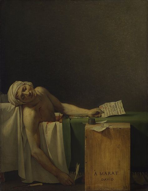 La muerte de Marat - Wikipedia, la enciclopedia libre Neoclassical Painting, Neoclassical Art, Jacques Louis David, Most Famous Paintings, Francisco Goya, Caspar David Friedrich, Paintings Famous, History Painting, Famous Artwork