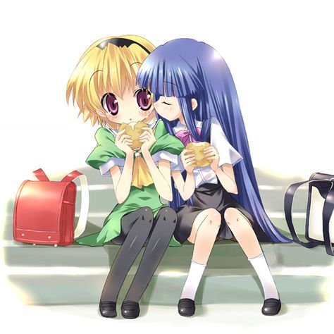 Rika And Satoko, Higurashi Rika, Satoko Houjou, 2000s Anime, 2000s Art, Strange Events, When They Cry, Composition Design, Drawing Stuff