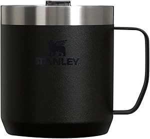 Amazon.com: Stanley Stay-Hot Camp Mug 12oz Black 2.0 : Home & Kitchen Splash Free, Camp Mug, Insulated Mugs, Home Kitchen, Ash, Coffee Mugs, Camping, Mug, Stainless Steel