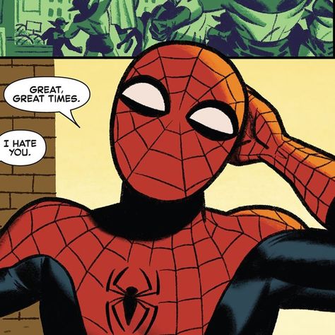 Spiderman Laying Down, Spiderman Funny Pfp, Surprised Spiderman, Confused Spiderman, Spiderman Funny Comics, Spiderman Comic Icons, Spiderman Comic Panels, Silly Spiderman, Spidey Icon