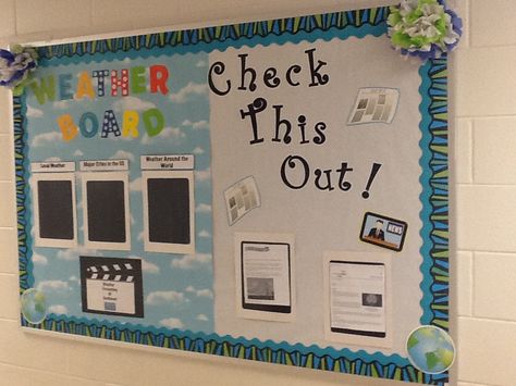 Information Station Bulletin Board, Weather Station, Student Teaching, School Decorations, Teacher Classroom, Bulletin Boards