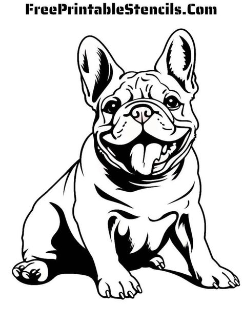 Free Printable French Bulldog Stencils - Free Printable Stencils French Bulldog Stencil, French Bulldog Silhouette, Free Printable Stencils, French Bulldog Drawing, French Bulldog Painting, Dog Stencil, Hat Burning, Free Stencils Printables, Dog Outline